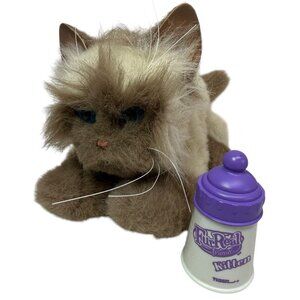 WORKS! w/ BOTTLE Furreal Friends Kitten Siamese Brown 2006 Interactive Plush Cat